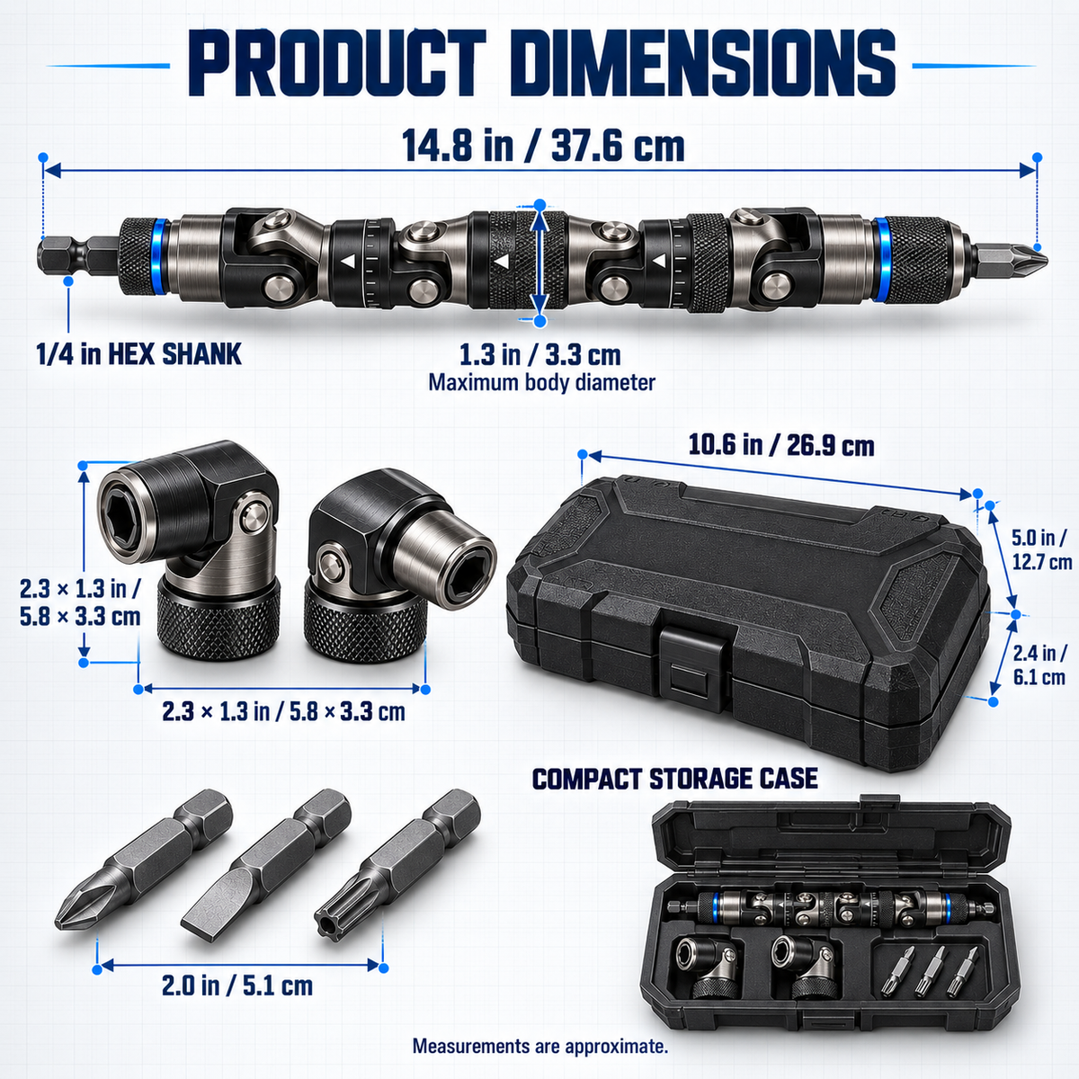 360° Articulating Tight-Space Drill Bit Extension Kit
