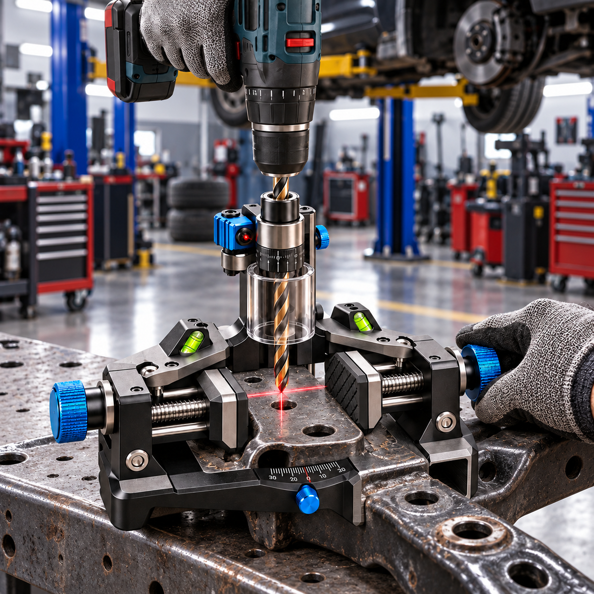 Self-Centering Laser-Guided Precision Drill Jig Kit