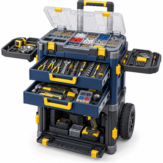 Modular Rolling Home Repair Station – All-in-One Mobile Tool Storage System