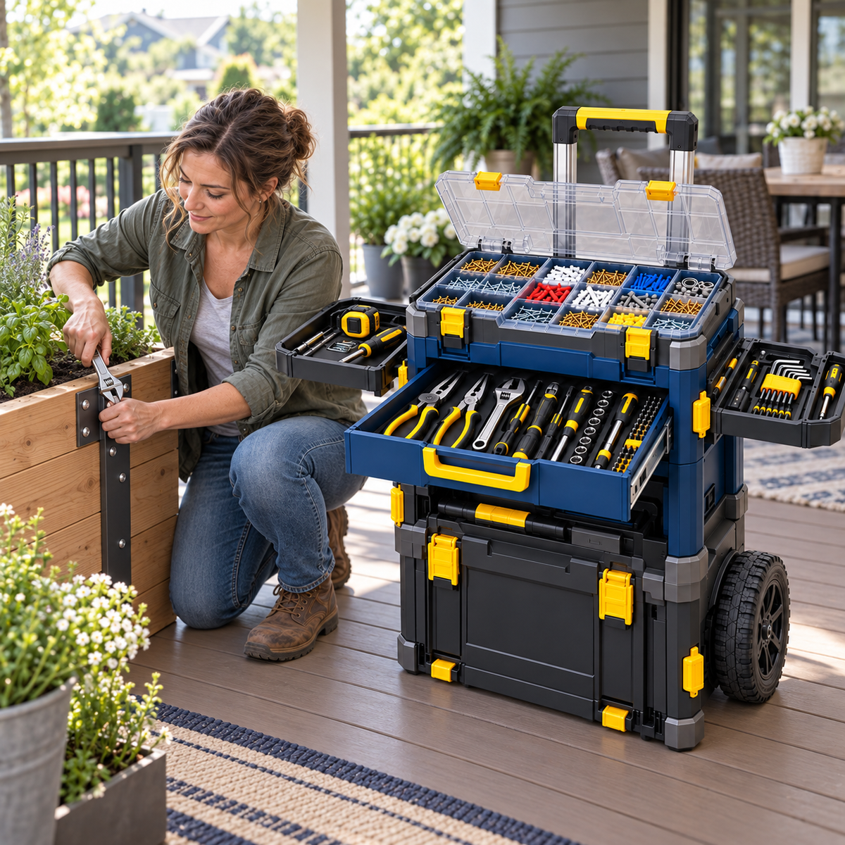 Modular Rolling Home Repair Station – All-in-One Mobile Tool Storage System