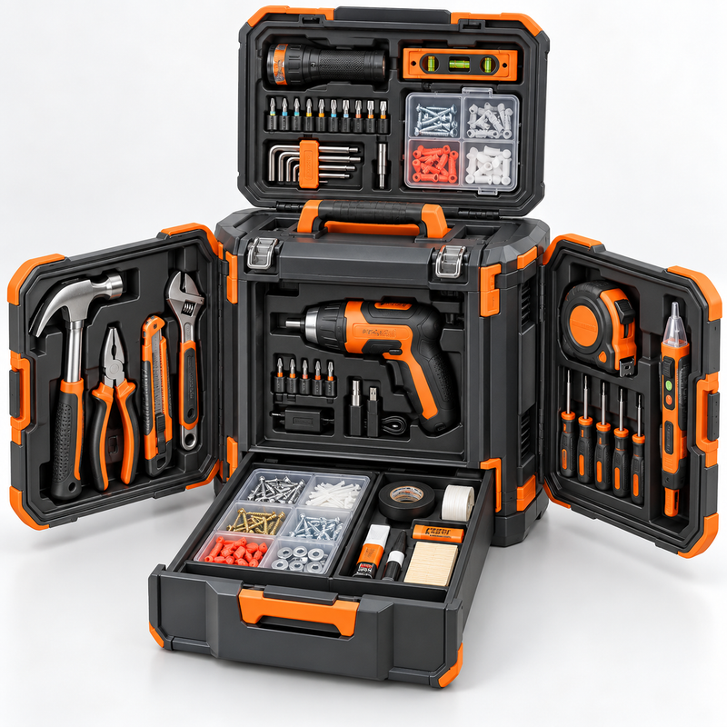 Compact Home Emergency Repair Cube – Modular All-in-One Household Tool Kit