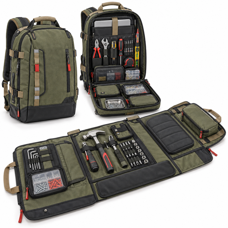 Convertible Tool Backpack & Work Mat with Built-In Knee Support
