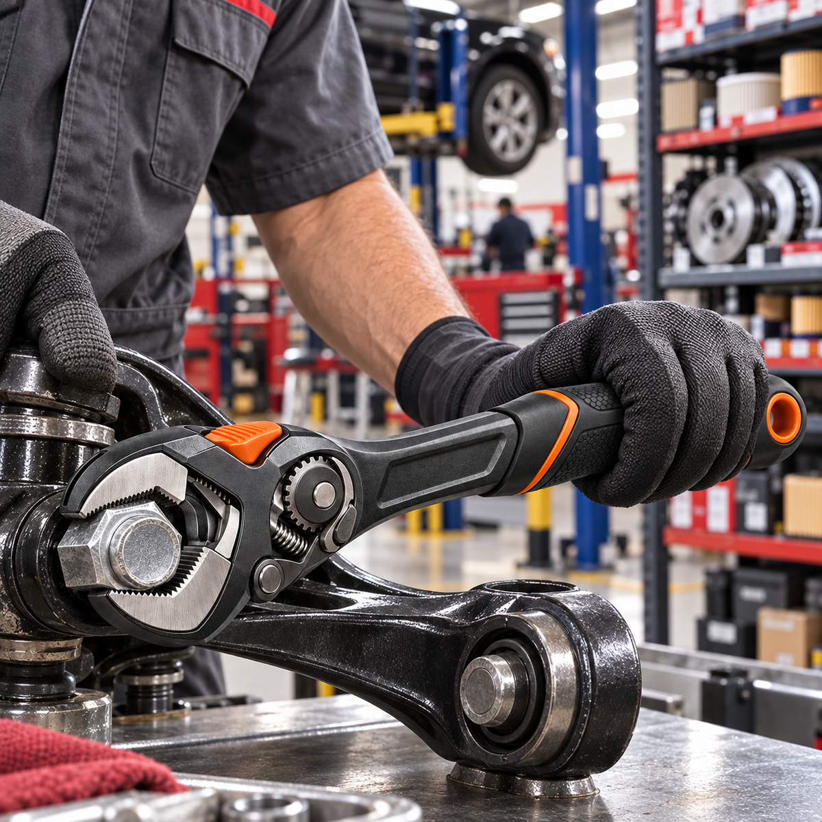 Auto-Adjusting Ratcheting Wrench – One-Hand Multi-Size Repair Tool