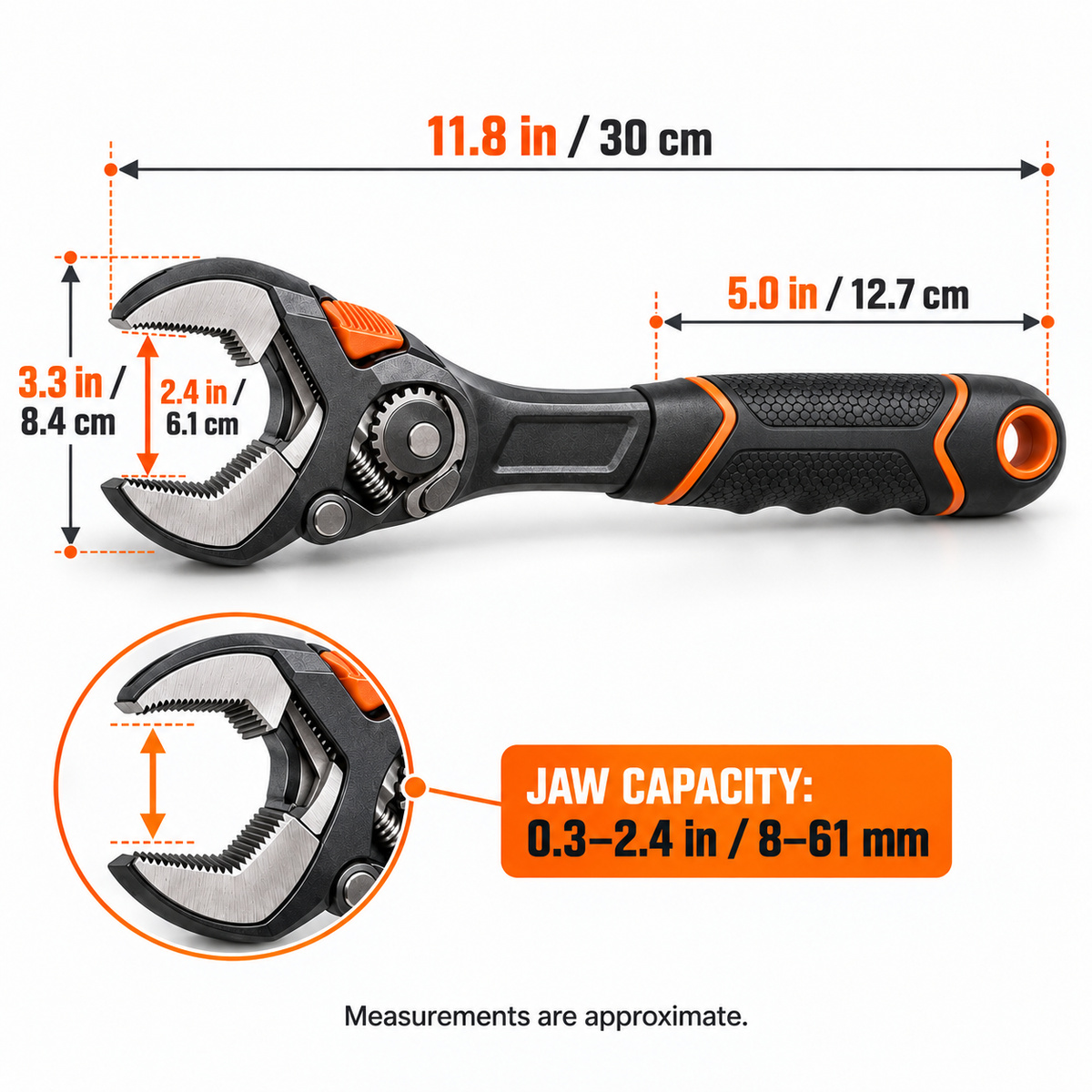 Auto-Adjusting Ratcheting Wrench – One-Hand Multi-Size Repair Tool
