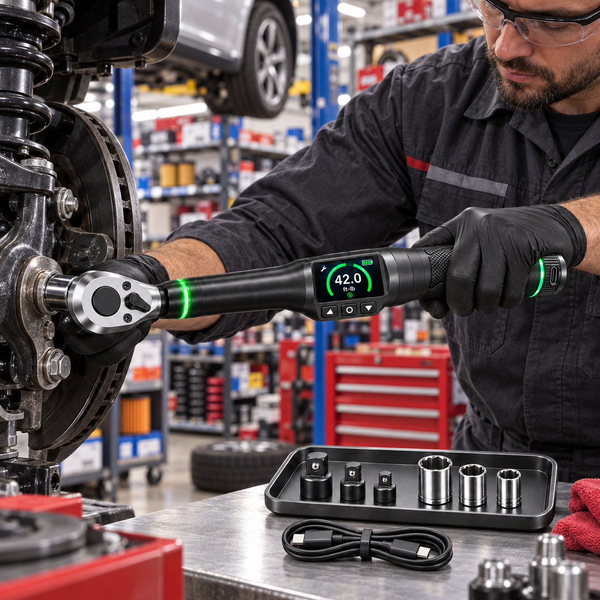 Digital Torque-Control Smart Wrench – Rechargeable Precision Ratchet Kit