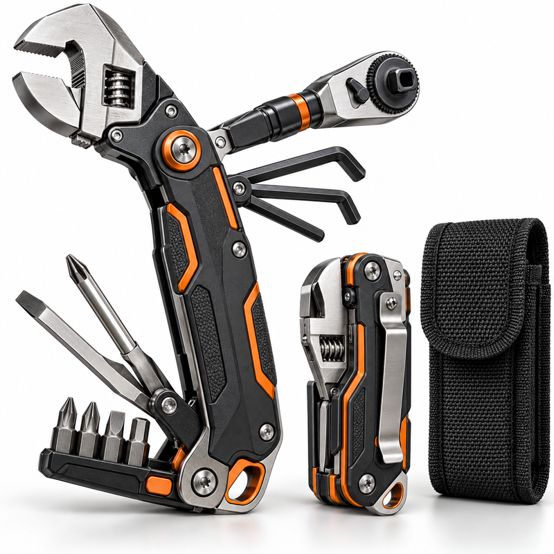 Foldable Emergency Pocket Wrench – 12-in-1 Compact Repair Multi-Tool